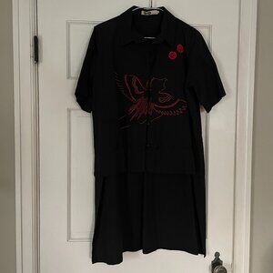 Artsy Ji Cheng Black Short-Sleeve Shirt